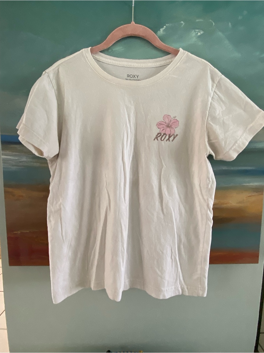 Roxy White Graphic Logo Tee